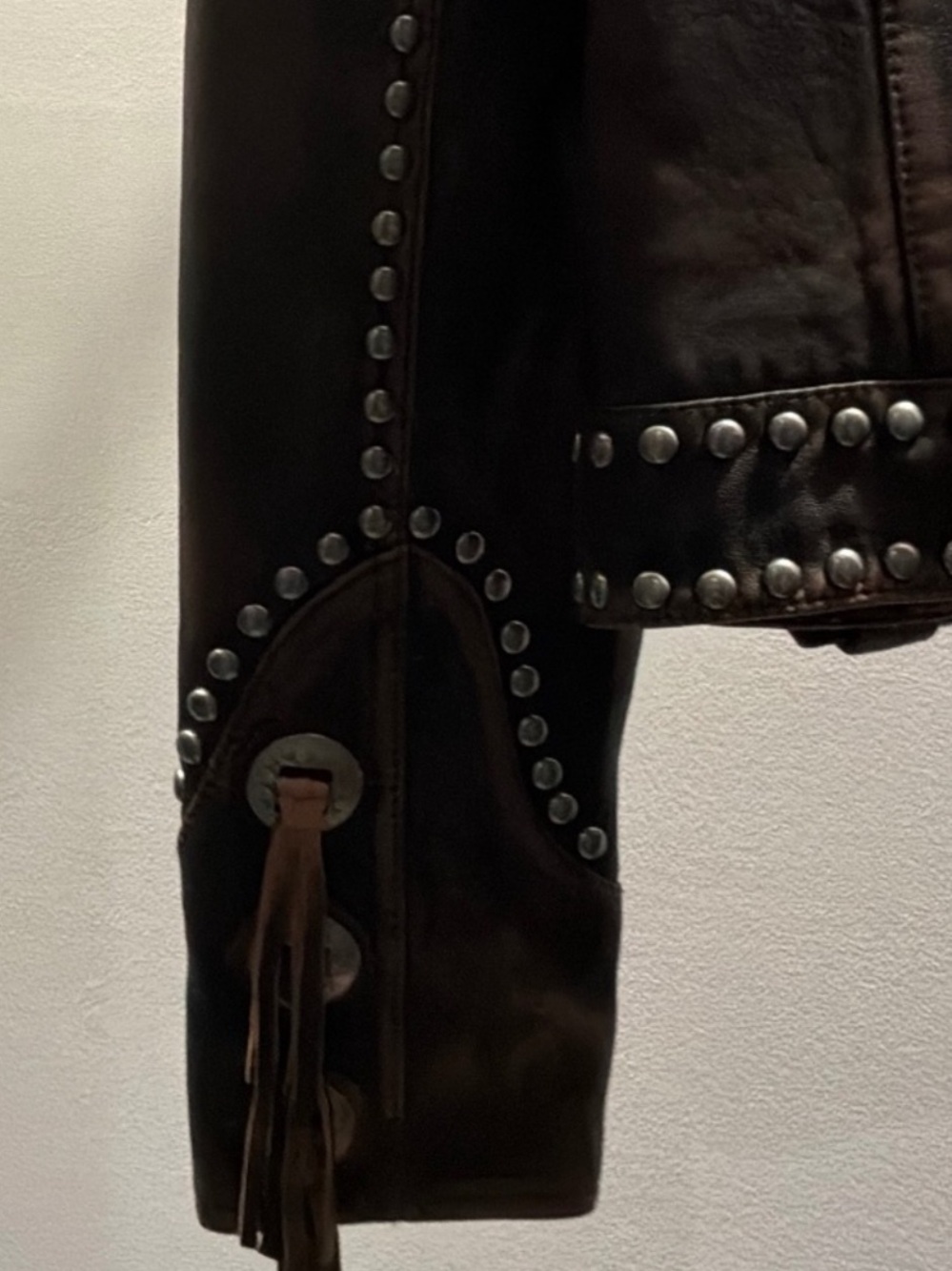 Double D Ranch Open Range Studded Leather Jacket with Conchos RTL $1295 XS NWT - Picture 8 of 16